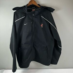 Nike Cleveland Cavaliers Fleece Lined Black Removable Hooded Jacket Mens Size XL
